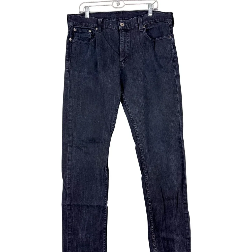 Levis 511 Jeans Mens 36 Black‎ Slim Fit Stretch Charcoal Denim Zip Fly 36x35